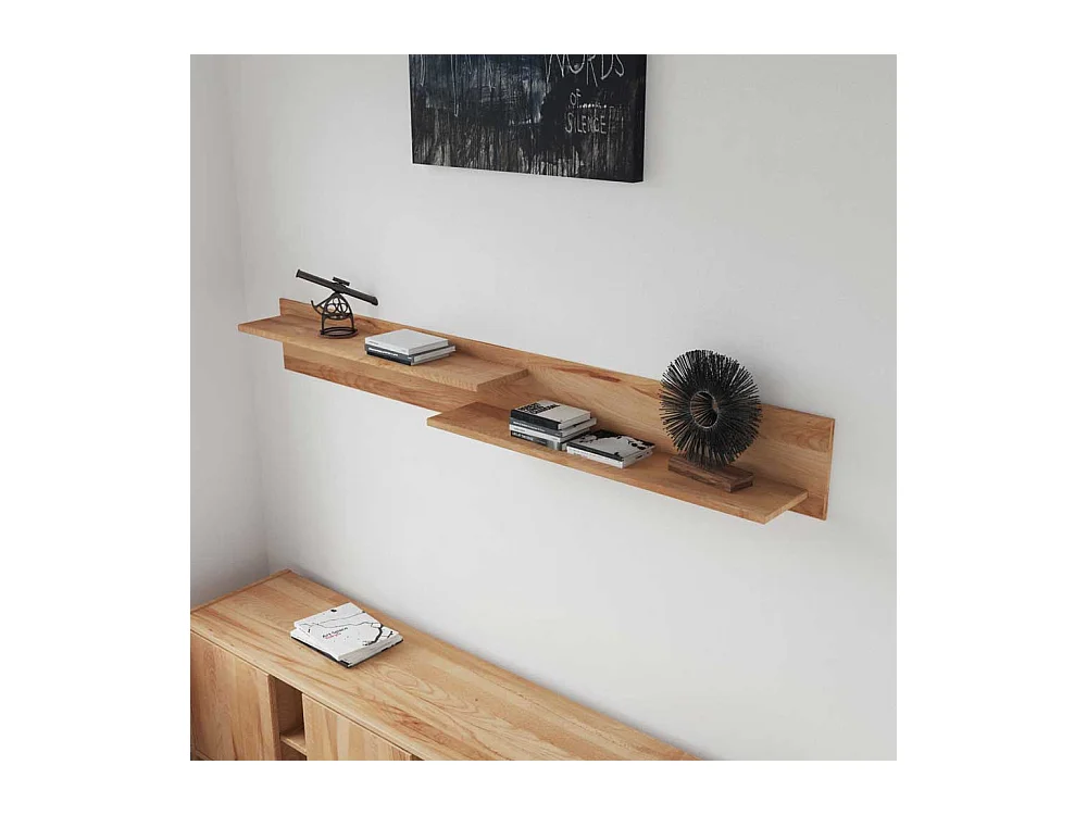 Massivholz Wandboard mit 2 Ablagen Kernbuche geölt