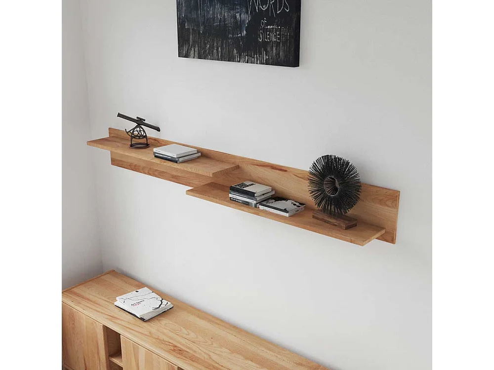 Massivholz Wandboard mit 2 Ablagen Kernbuche geölt