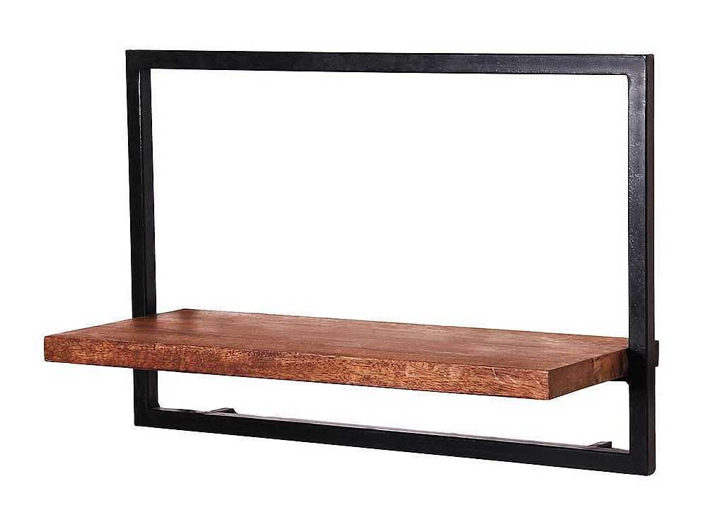 Wandhängeregal aus Mangobaum Massivholz Metall