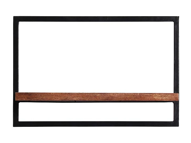 Wandhängeregal aus Mangobaum Massivholz Metall