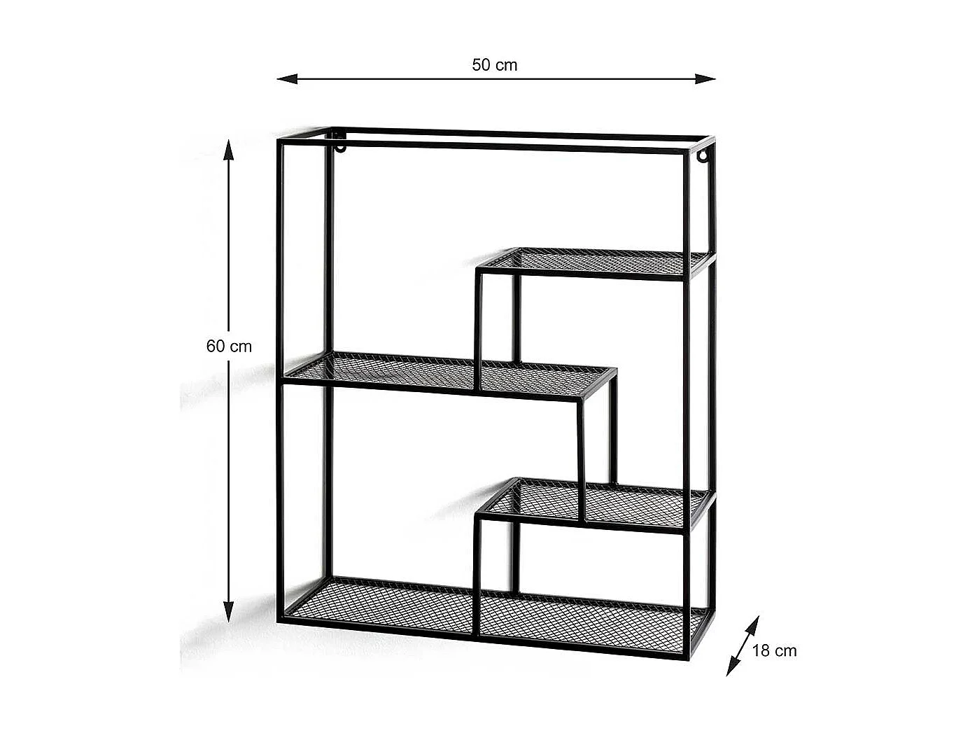 Metall Wand Regal in modernem Design 4 Ablagen