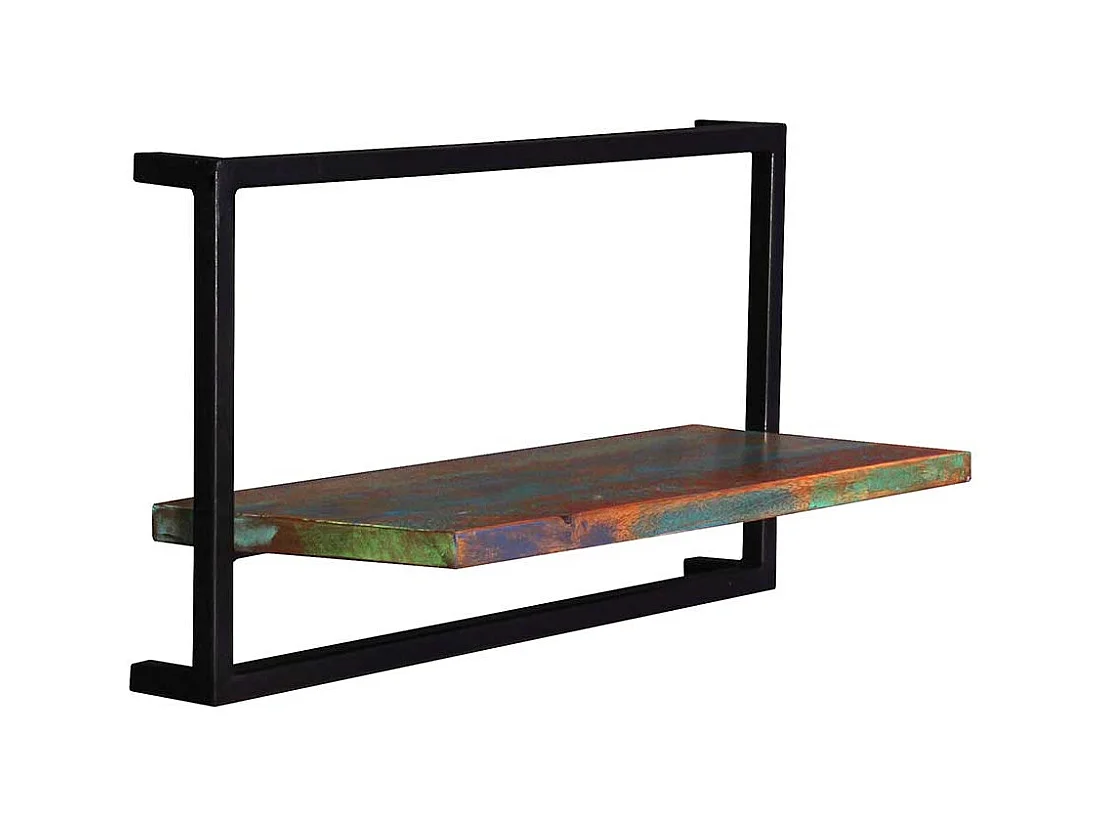 Shabby Regal Set mit Weinaufbewahrung Schwarz und Bunt (fünfteilig)