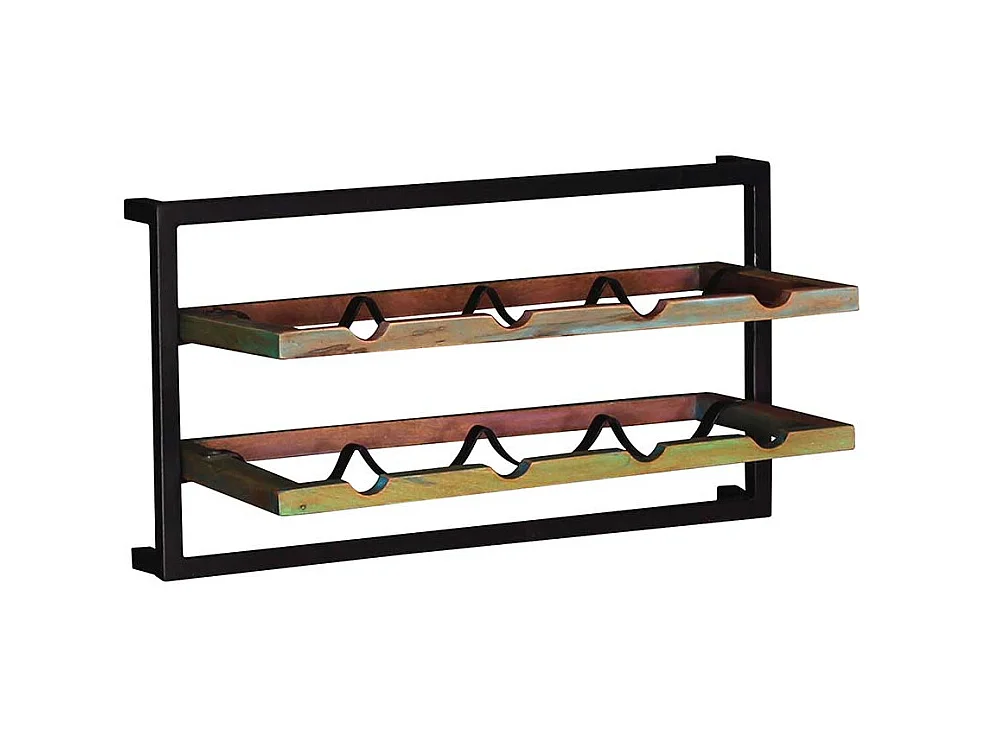 Shabby Regal Set mit Weinaufbewahrung Schwarz und Bunt (fünfteilig)