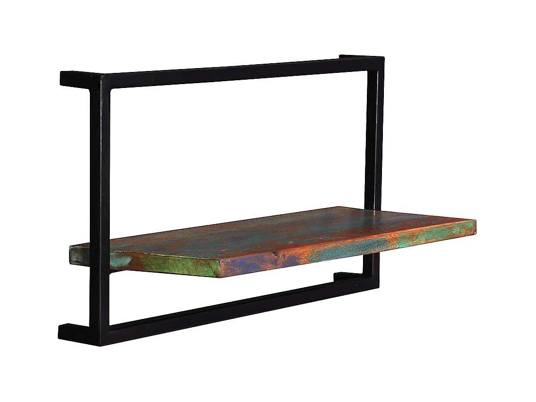 Shabby Regal Set mit Weinaufbewahrung Schwarz und Bunt (fünfteilig)