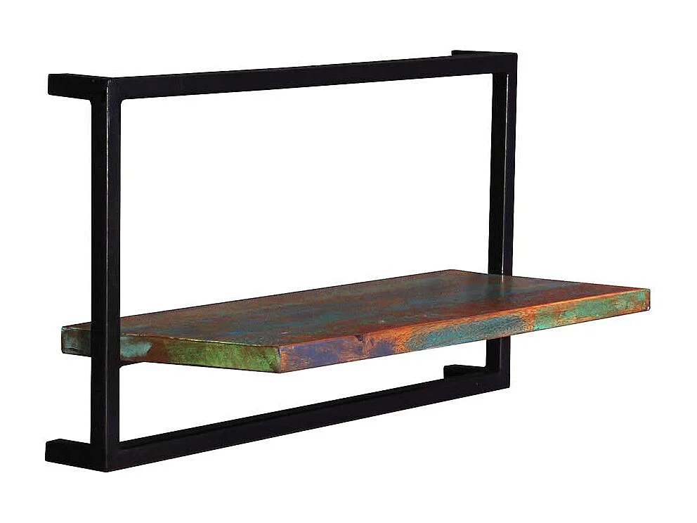 Shabby Regal Set mit Weinaufbewahrung Schwarz und Bunt (fünfteilig)