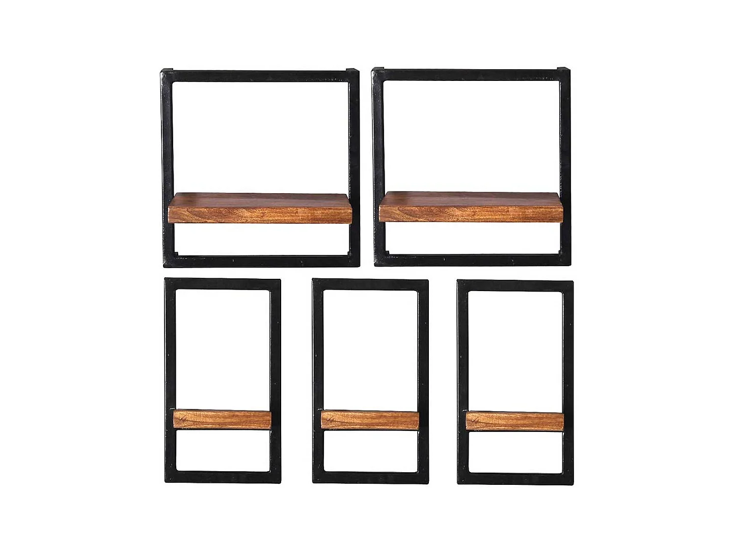 Wohnzimmerregal Set mit Holzböden Metallrahmen (fünfteilig)
