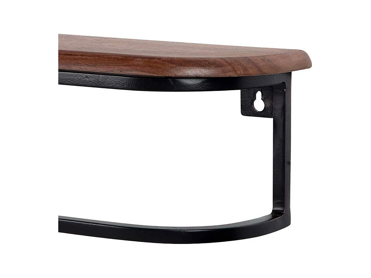 Wandregal Handtuchregal aus Metall und Sheesham Massivholz