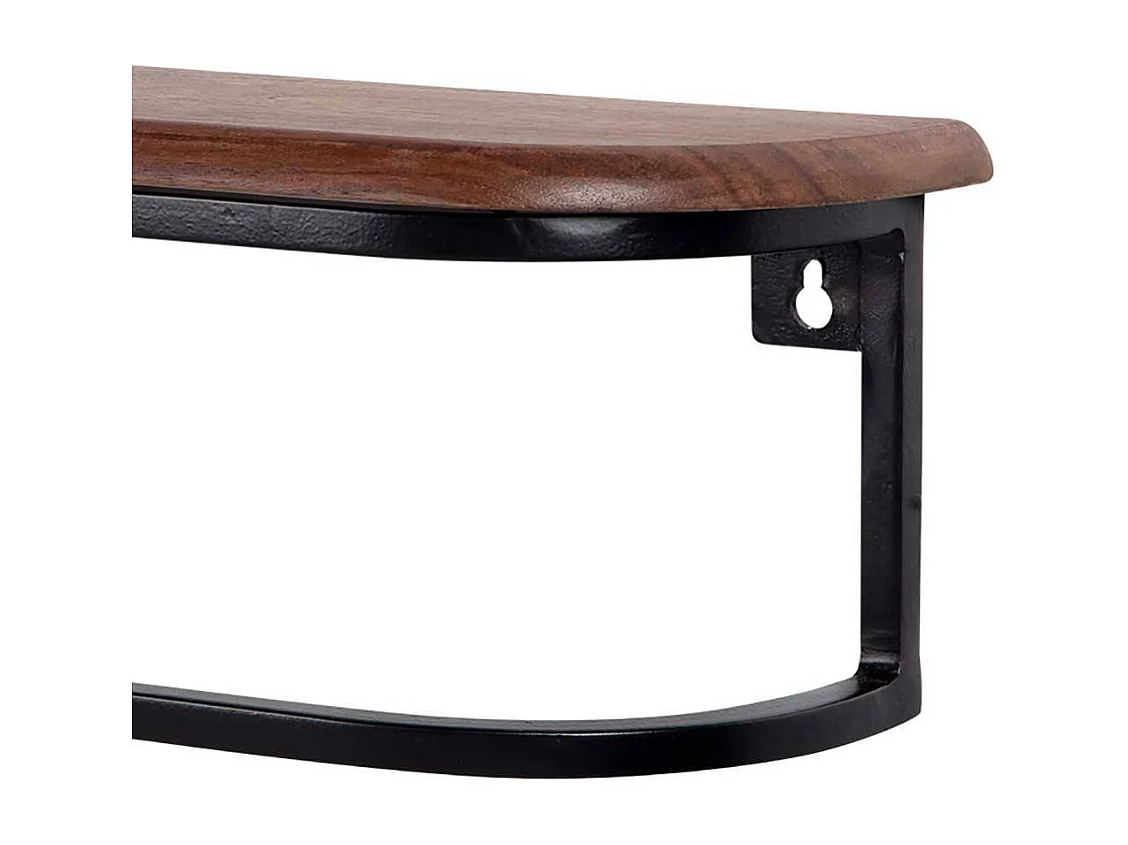 Wandregal Handtuchregal aus Metall und Sheesham Massivholz