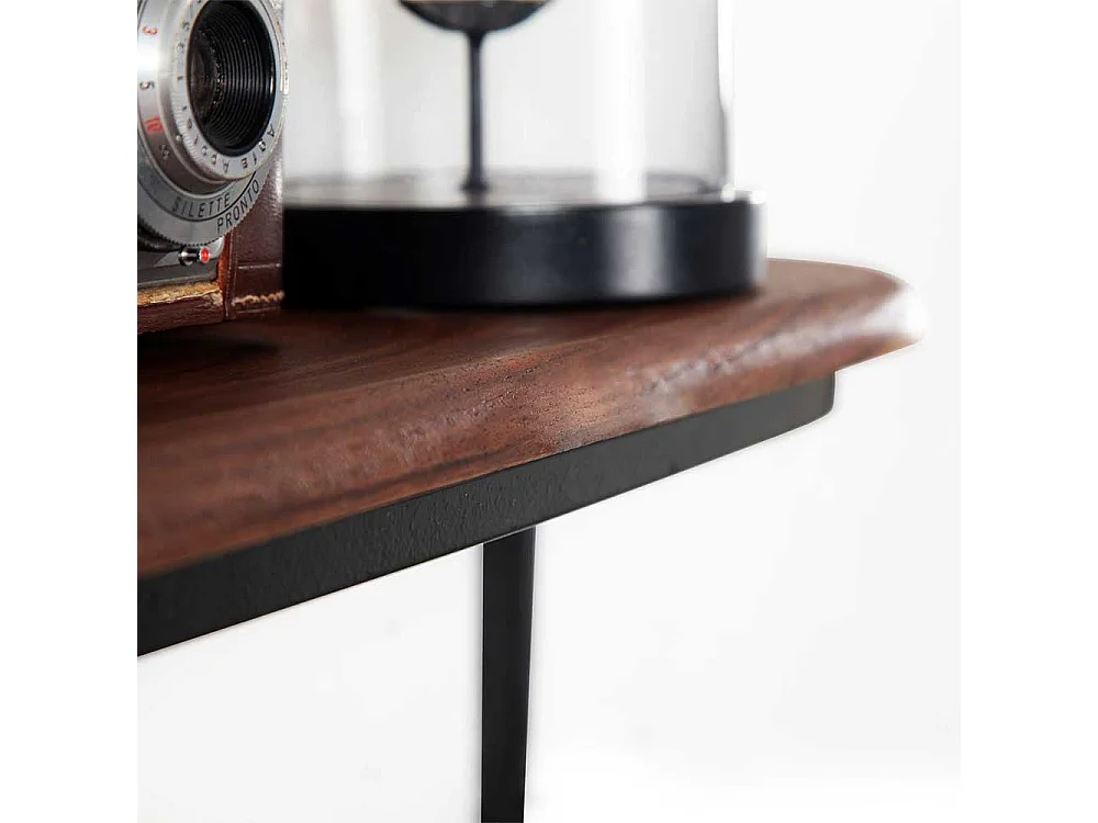 Wandregal Handtuchregal aus Metall und Sheesham Massivholz