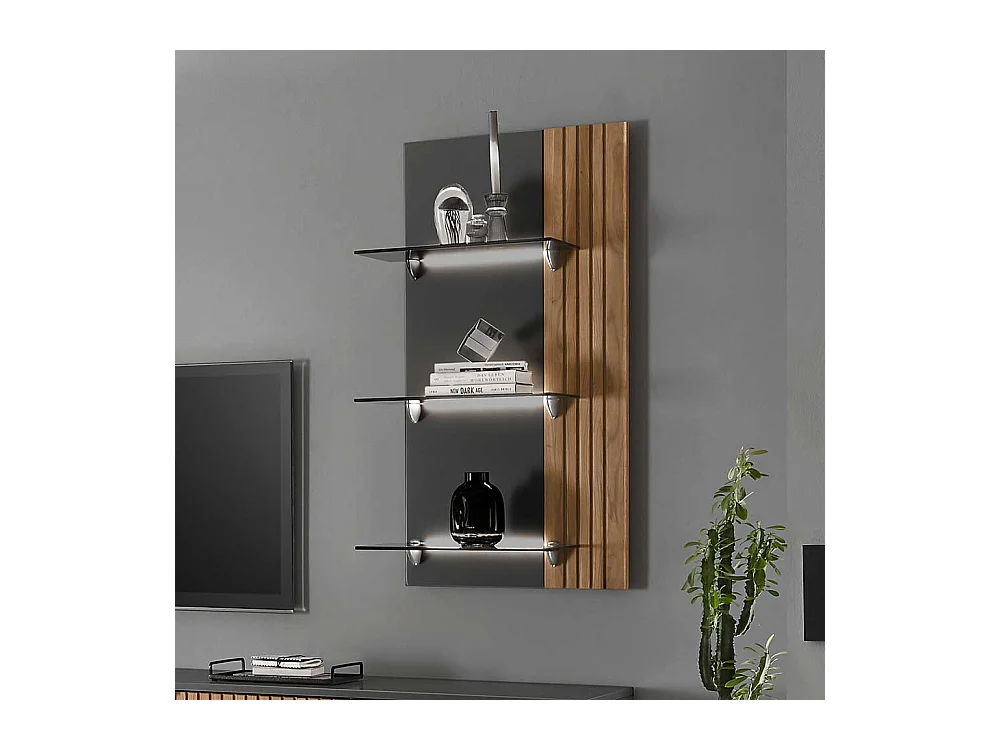 Wandregal mit Glasböden mit LED Beleuchtung modernem Design