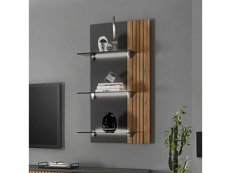 Wandregal mit Glasböden mit LED Beleuchtung modernem Design