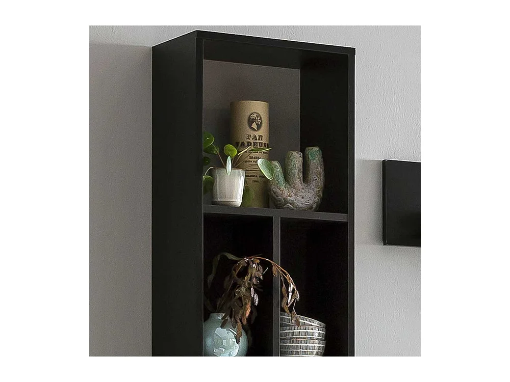 Wandh�ngeregal in Schwarz 7 F�cher