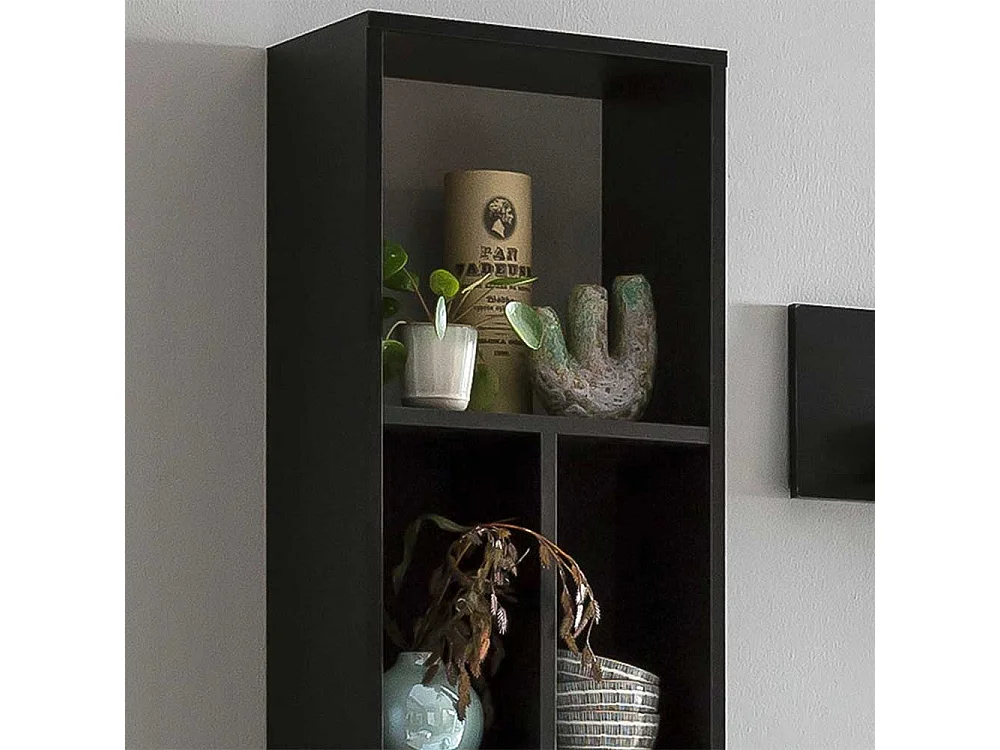 Wandh�ngeregal in Schwarz 7 F�cher