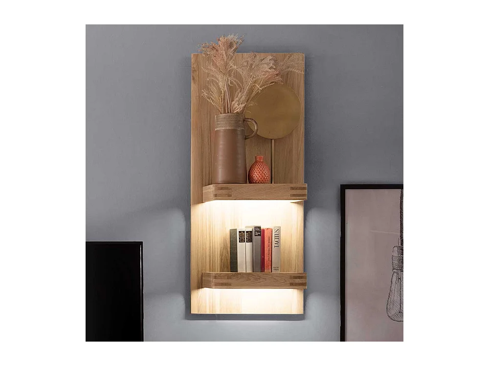 Wandregal in Balkeneiche Bianco furniert 50 cm breit
