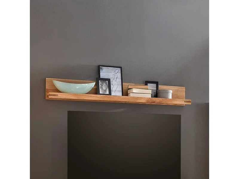 Wandregal in Wildeichefarben 135 cm breit