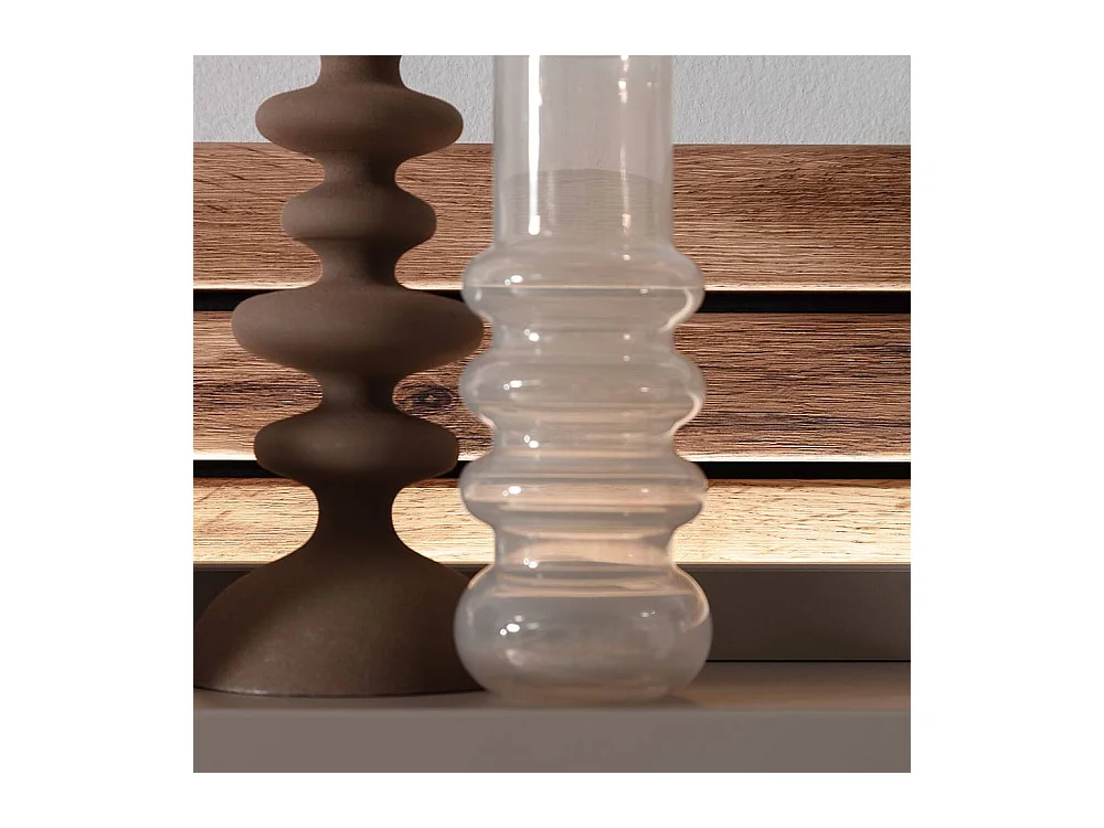 Wandboard Wand Regal in Wildeichefarben und Grau