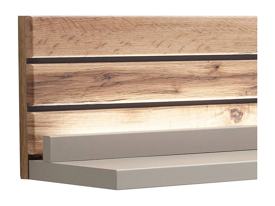 Wandboard Wand Regal in Wildeichefarben und Grau