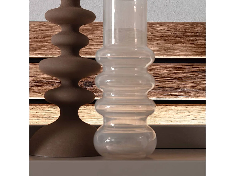 Wandboard Wand Regal in Wildeichefarben und Grau