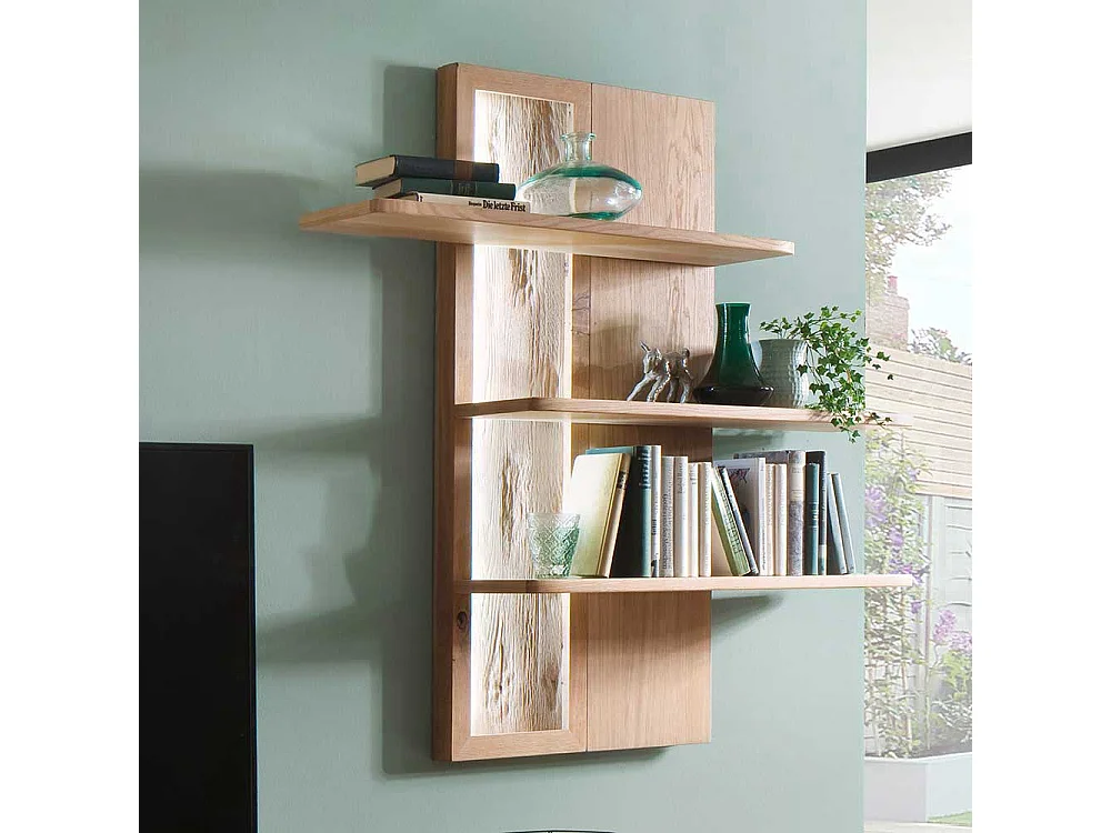 Wohnzimmer Hängeregal mit Eiche Bianco furniert modern