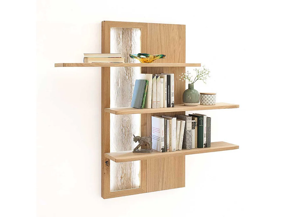 Wohnzimmer Hängeregal mit Eiche Bianco furniert modern