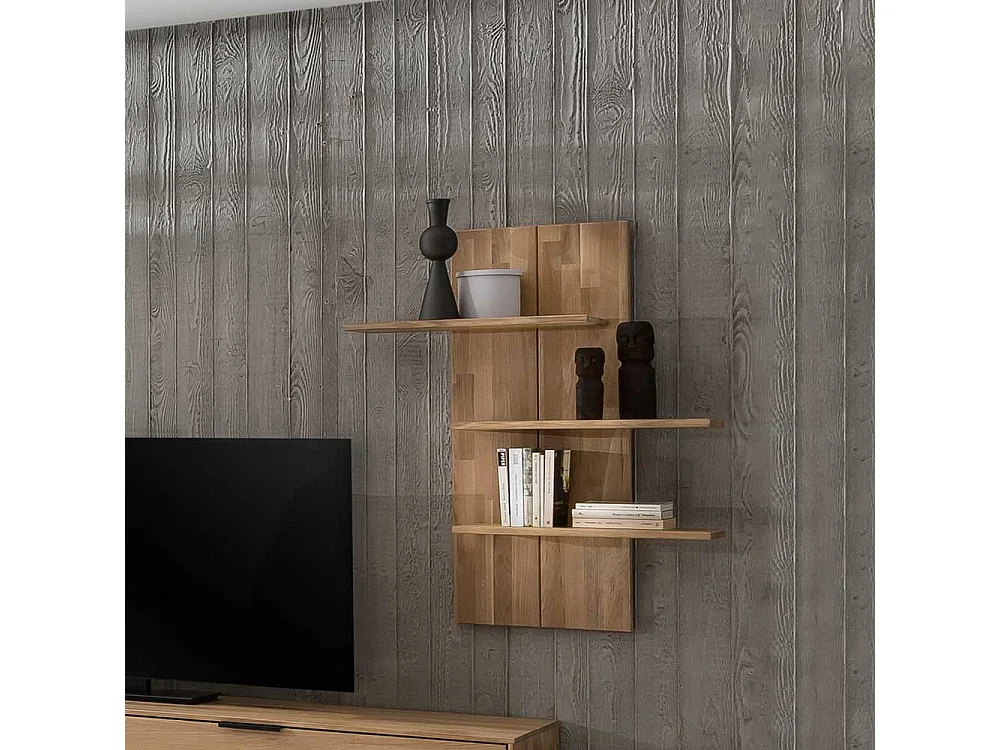 Hängeregal aus Wildeiche Massivholz hell geölt