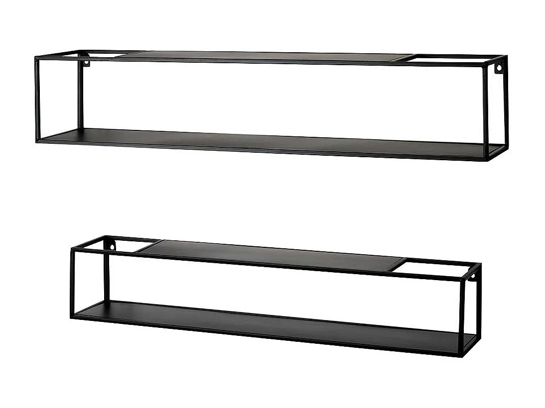 Metall Wandregale in Schwarz Industry und Loft Stil (zweiteilig)