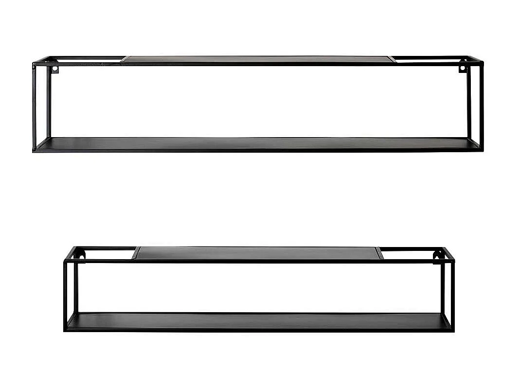 Metall Wandregale in Schwarz Industry und Loft Stil (zweiteilig)