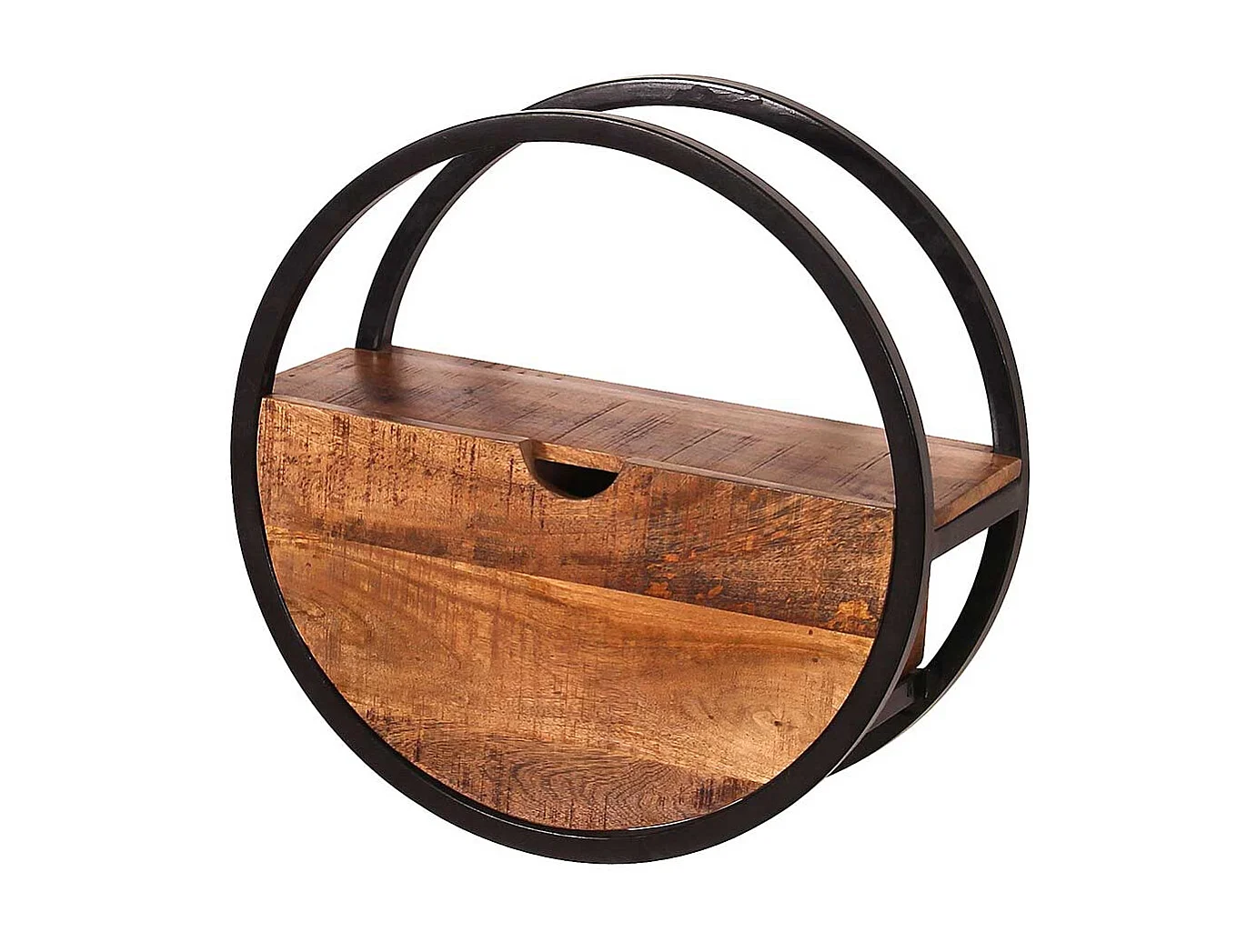 Runde Regale zur Wandmontage Metall und Holz