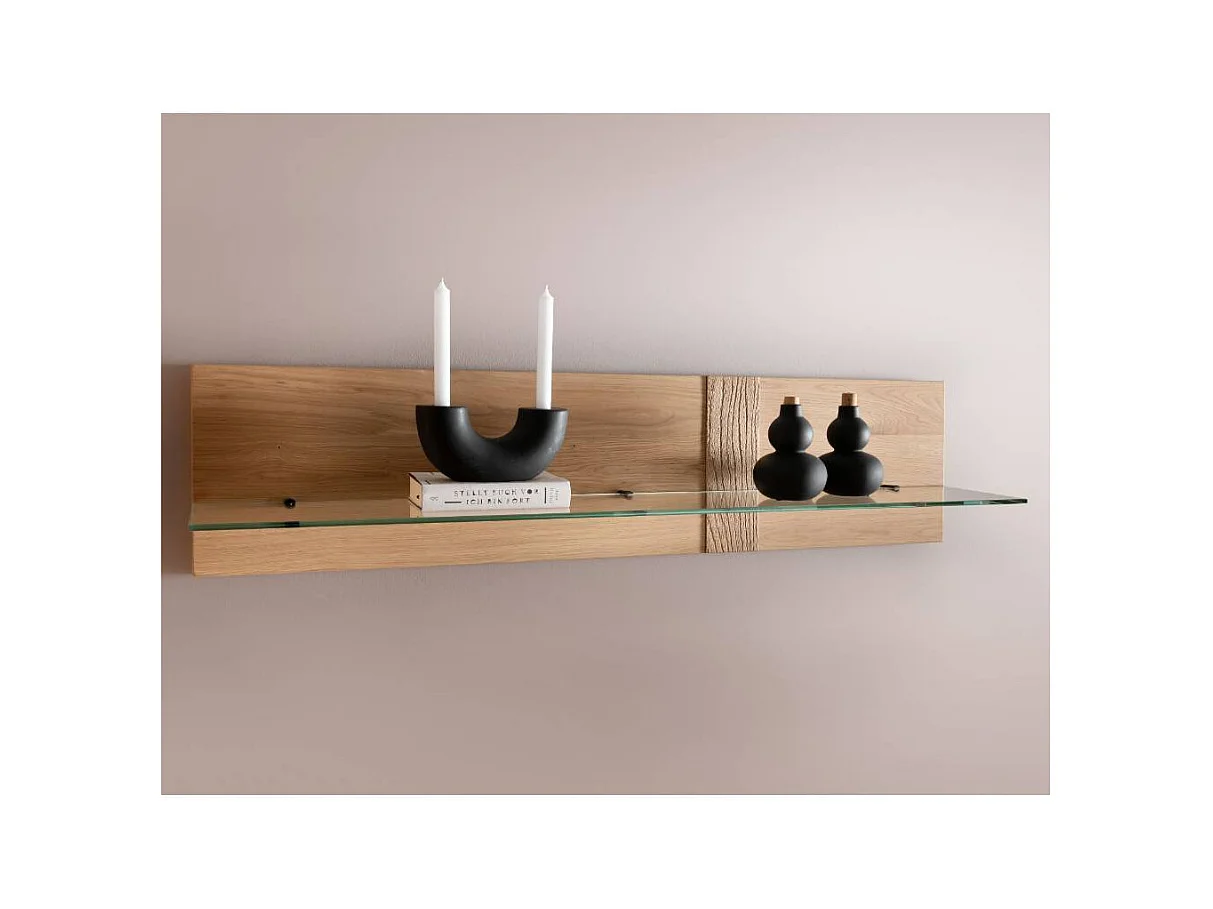 Hängeregal Massivholzregal in modernem Design mit Rückwand