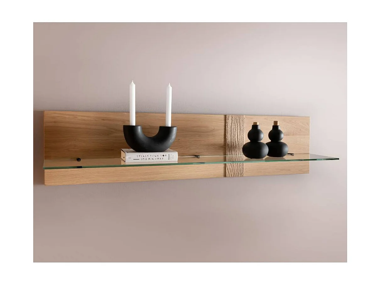 Hängeregal Massivholzregal in modernem Design mit Rückwand