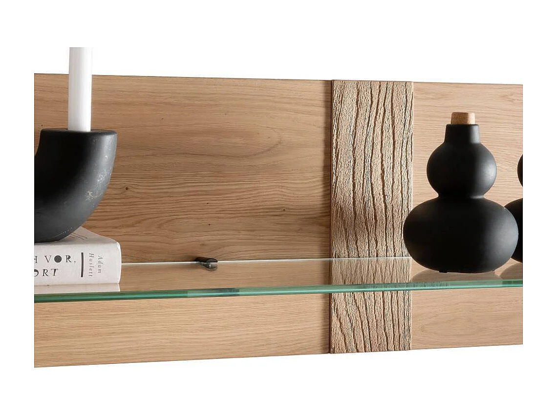 Hängeregal Massivholzregal in modernem Design mit Rückwand