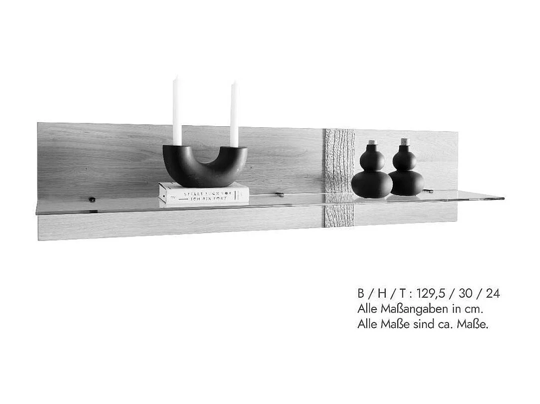 Hängeregal Massivholzregal in modernem Design mit Rückwand