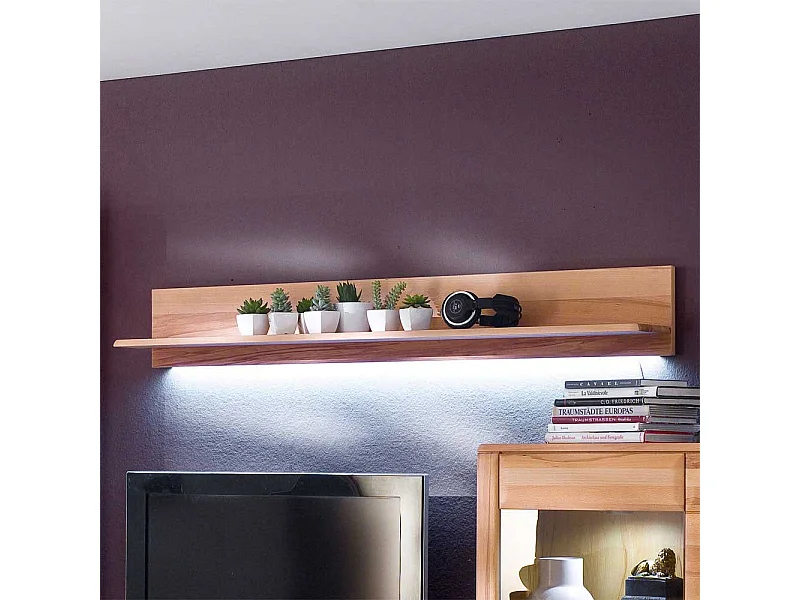 Wandboard in Kernbuchefarben LED Beleuchtung