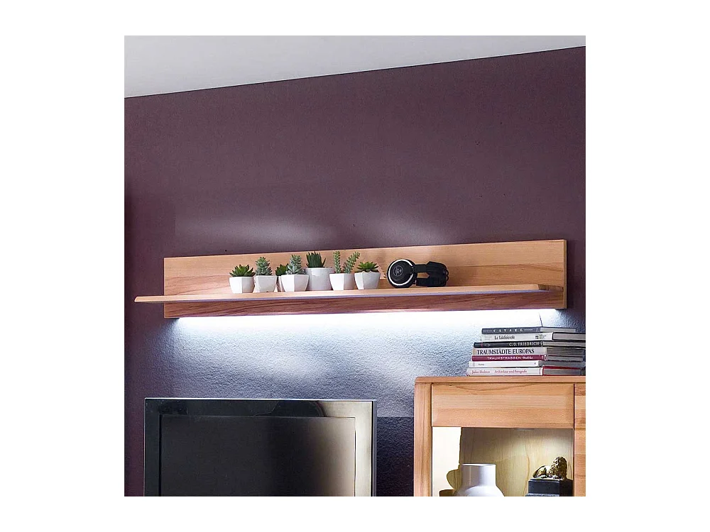 Wandboard in Kernbuchefarben LED Beleuchtung