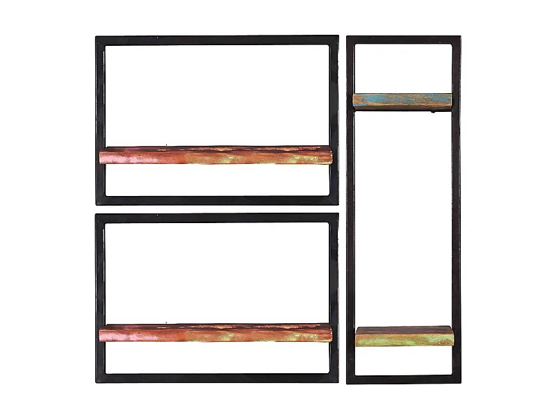 Rustikale Wandregale im Shabby Chic Stil Recyclingholz & Metall (dreiteilig)