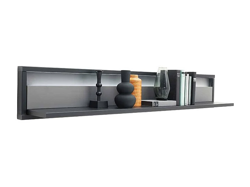 Wohnzimmer Regal hängend in Grau 24 cm tief 156 cm breit