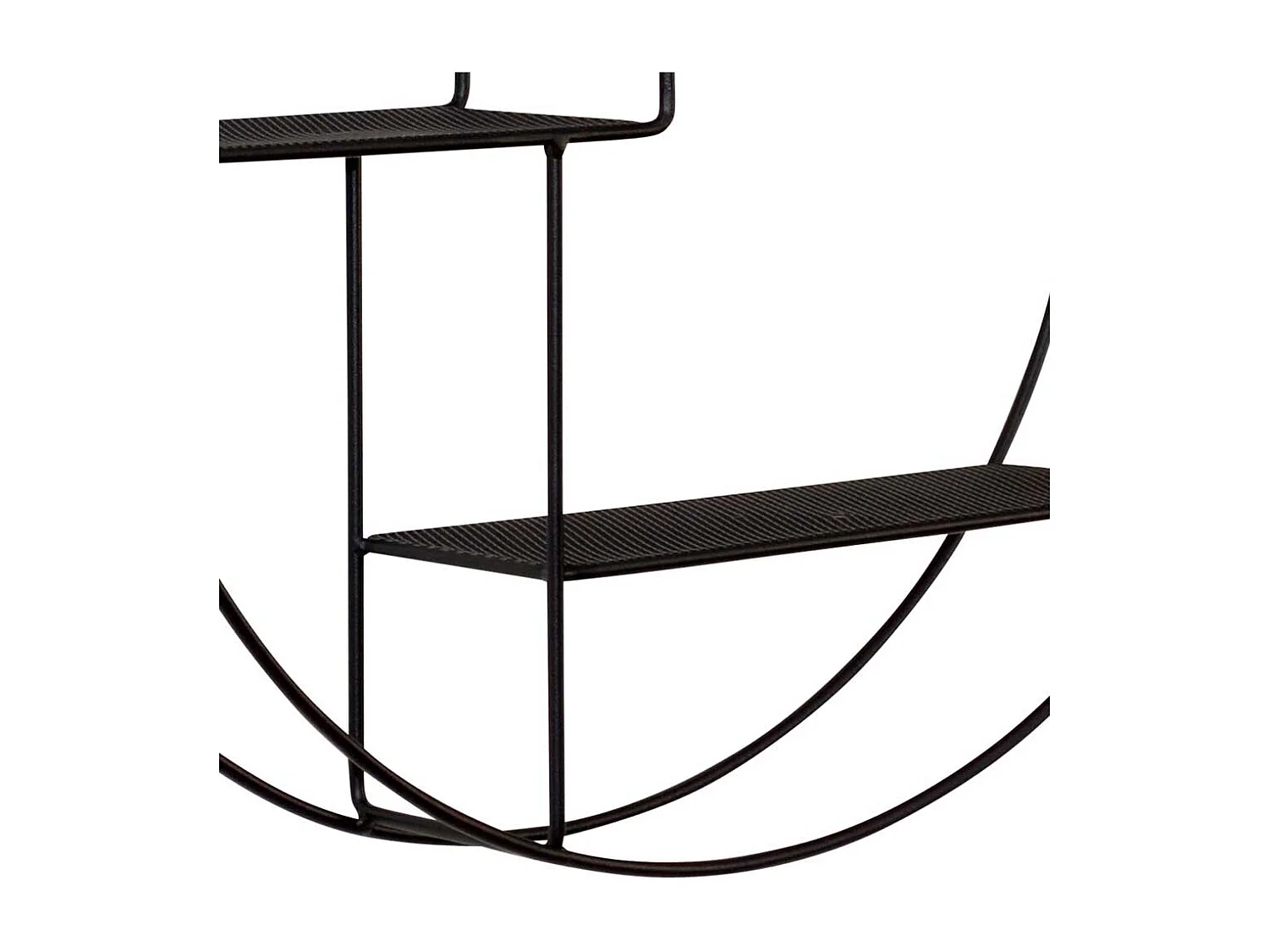 Rundes Metallregal zur Wandmontage Schwarz