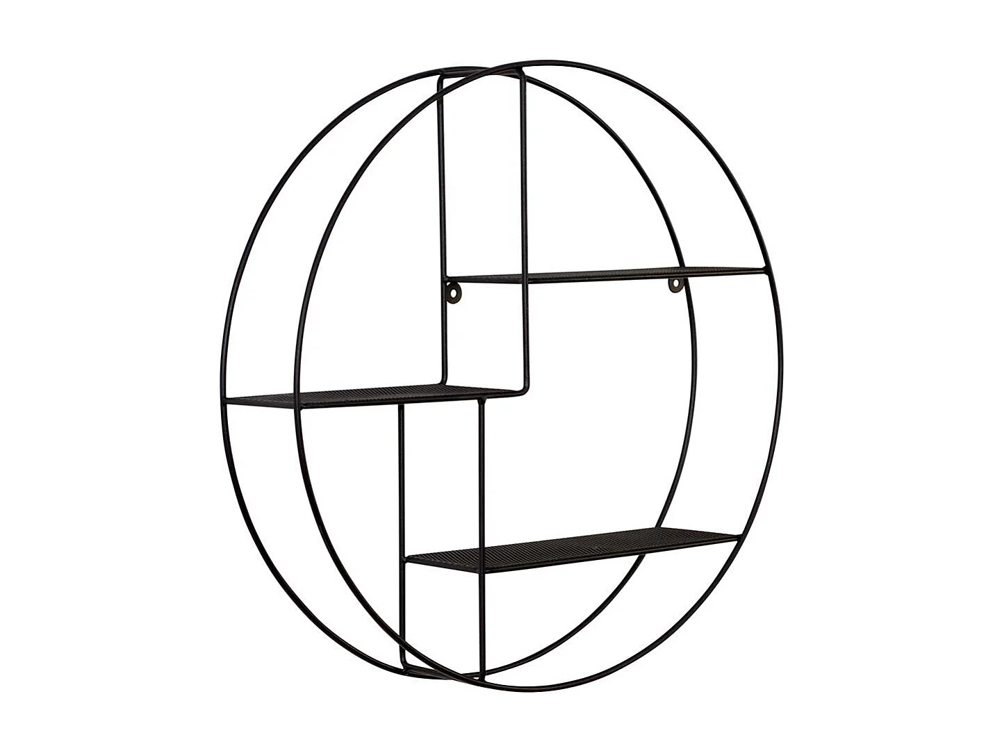 Rundes Metallregal zur Wandmontage Schwarz