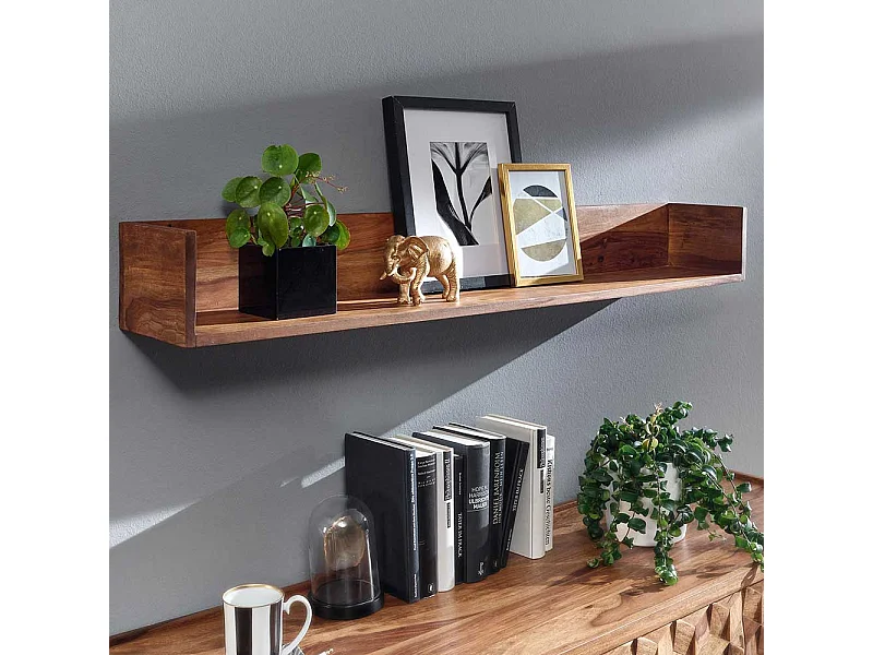 Massivholzregal in modernem Design 120 cm breit - 15 cm hoch