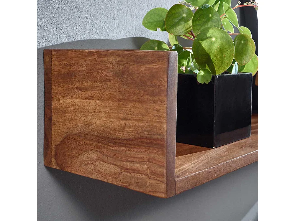 Massivholzregal in modernem Design 120 cm breit - 15 cm hoch