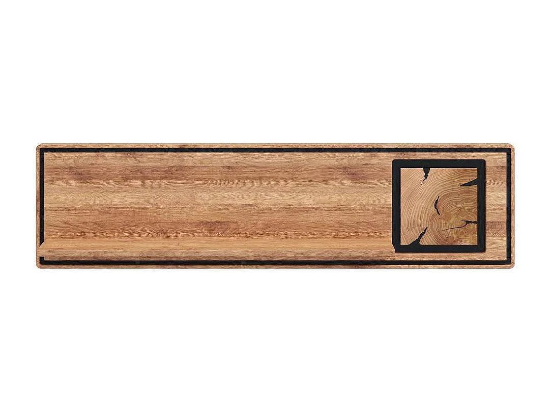 Wandboard Hängeregal mit Hirnholz Applikation 140 cm breit