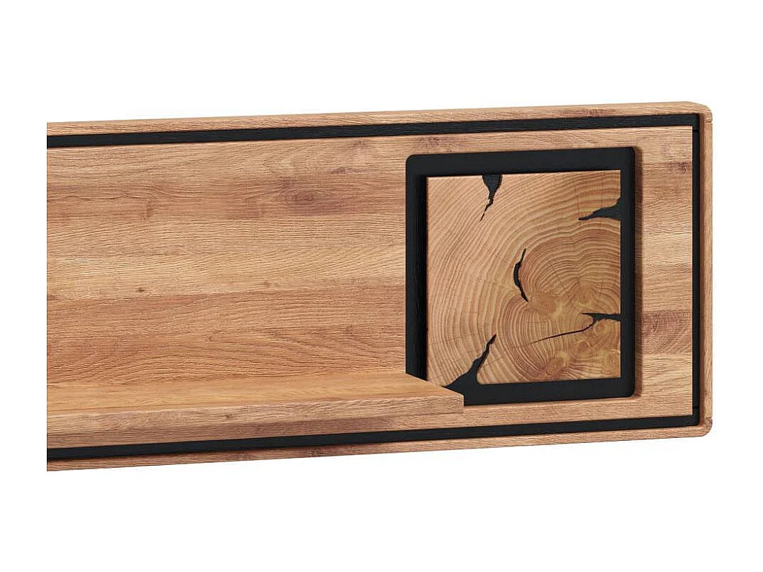 Wandboard Hängeregal mit Hirnholz Applikation 140 cm breit