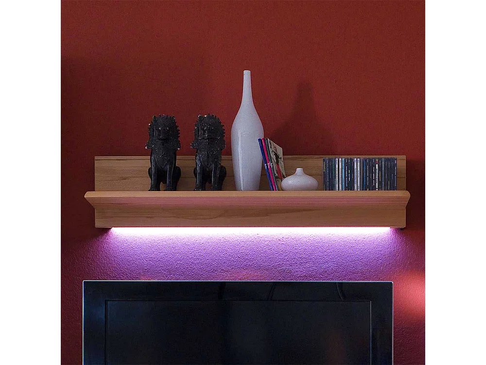 Wandboard in Kernbuchefarben LED Beleuchtung