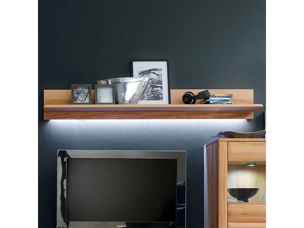 Wandboard in Kernbuchefarben LED Beleuchtung