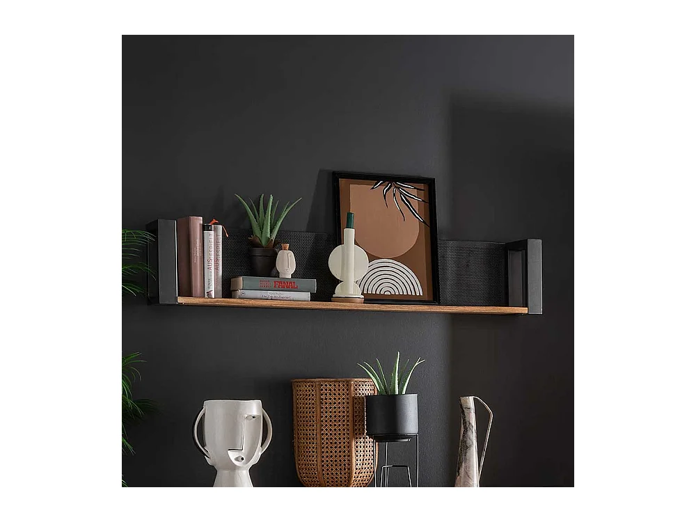 Factory Wandregal aus Recyclingholz Mangobaum Metall