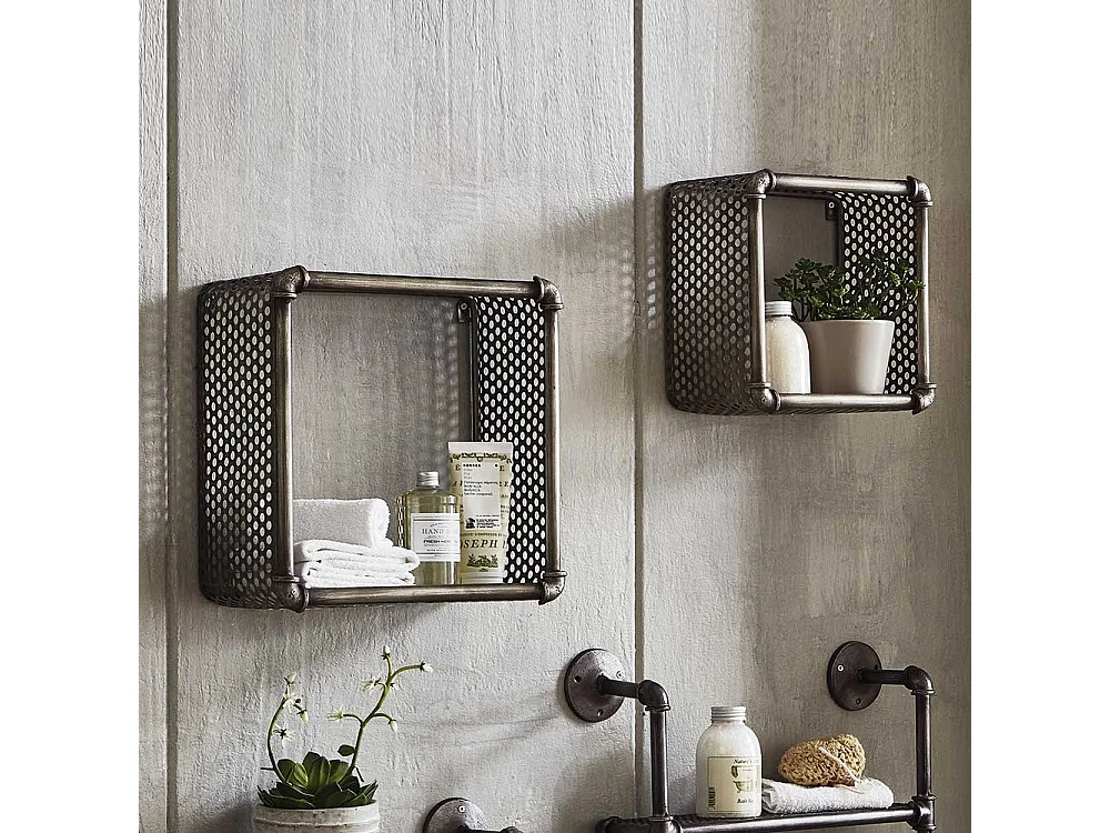 Regalwürfel Set aus Lochblech industry Style (zweiteilig)