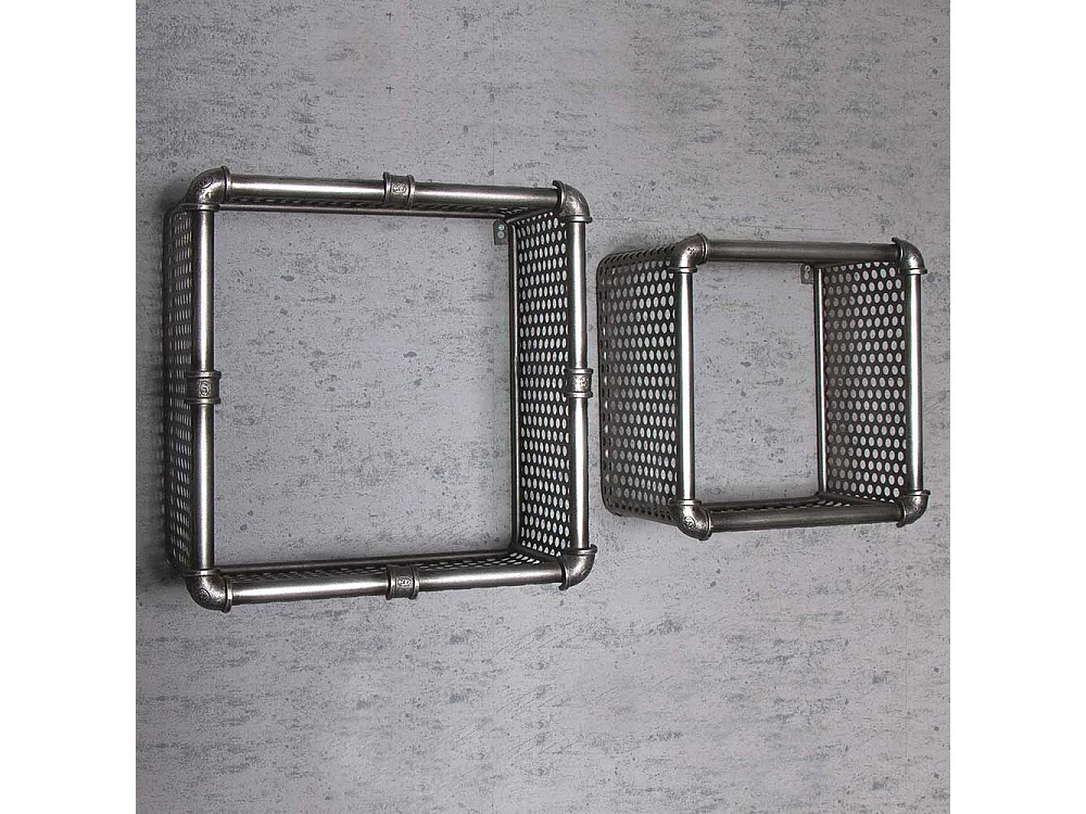 Regalwürfel Set aus Lochblech industry Style (zweiteilig)