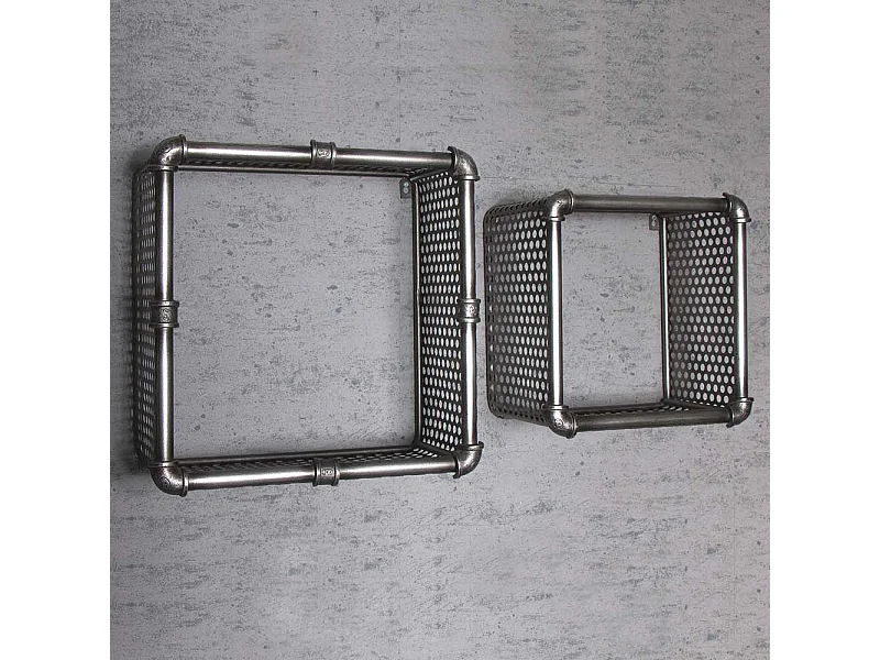 Regalwürfel Set aus Lochblech industry Style (zweiteilig)