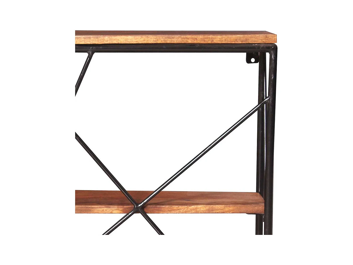 Hängeregal aus Mangobaum Massivholz und Stahl 60 cm breit