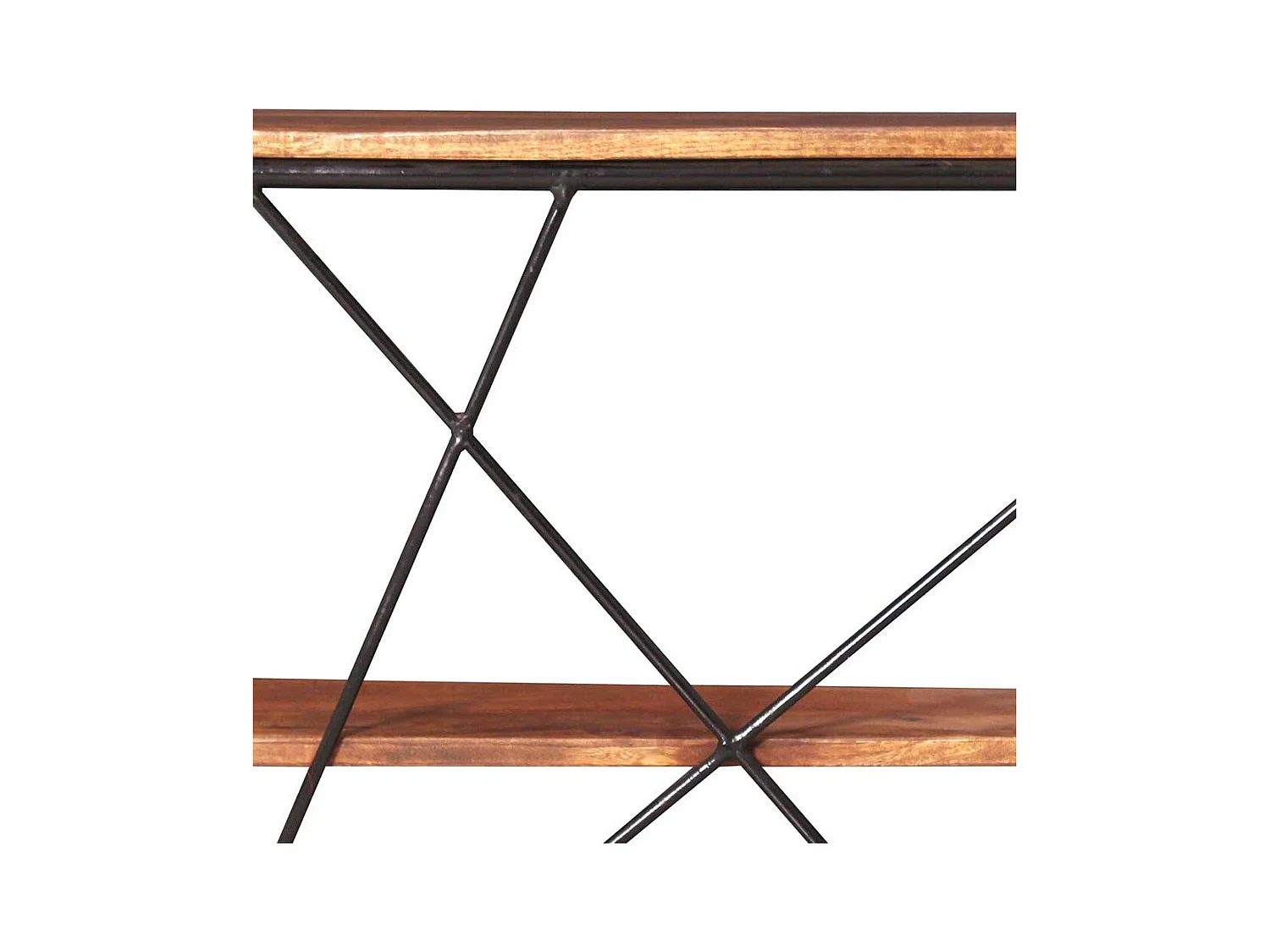 Hängeregal aus Mangobaum Massivholz und Stahl 60 cm breit